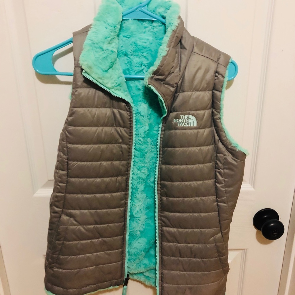 Girls North Face reversible vest.